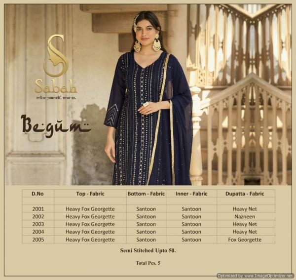 Sabah Begum Georgette Designer Salwar Suit Collection